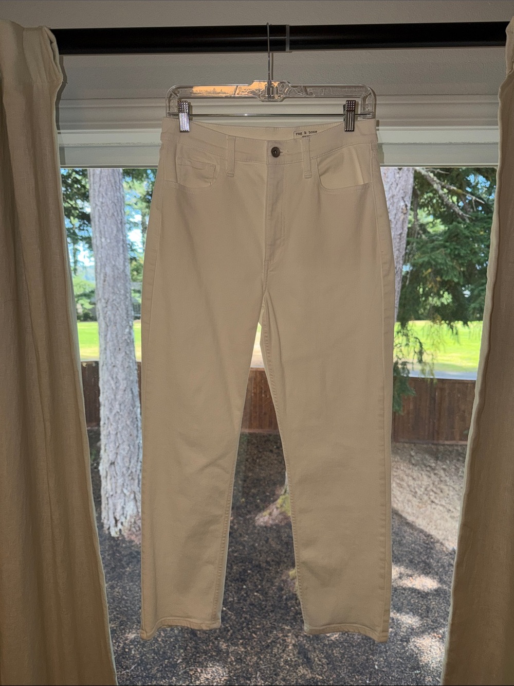 rag & bone | Women's Fern High-Rise Slim Jeans in White